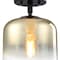 Designers Fountain Gatsby 8.5 in. 1-Light Matte Black Mid-Century Modern Semi Flush Mount with Gold Ombre Shade D306M-SF-MB - alternate 5
